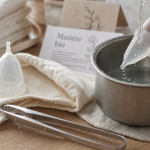 Coupe menstruelle bio en silicone médical, rinçage sous l’eau