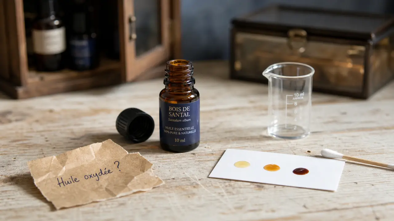 Huile essentielle périmée dangere : flacon oxydé et signes d’altération