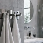 Porte manteau pour salle de bain en acier inoxydable vissé