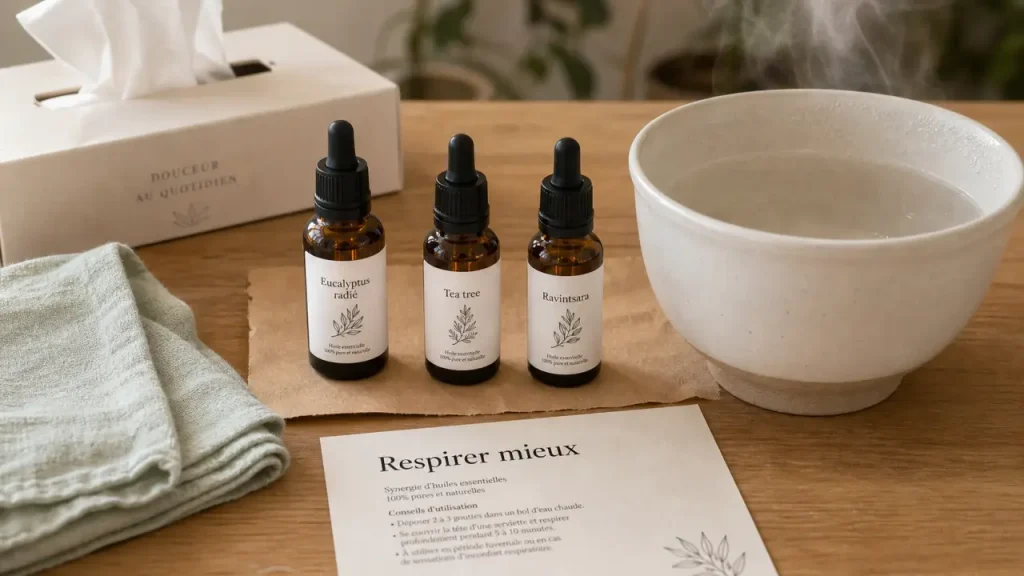 Rhume et huiles essentielles : quel trio choisir pour le nez bouché, la gorge irritée et la fatigue ?
