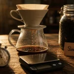 Slow café : V60 et extraction douce au coucher de soleil