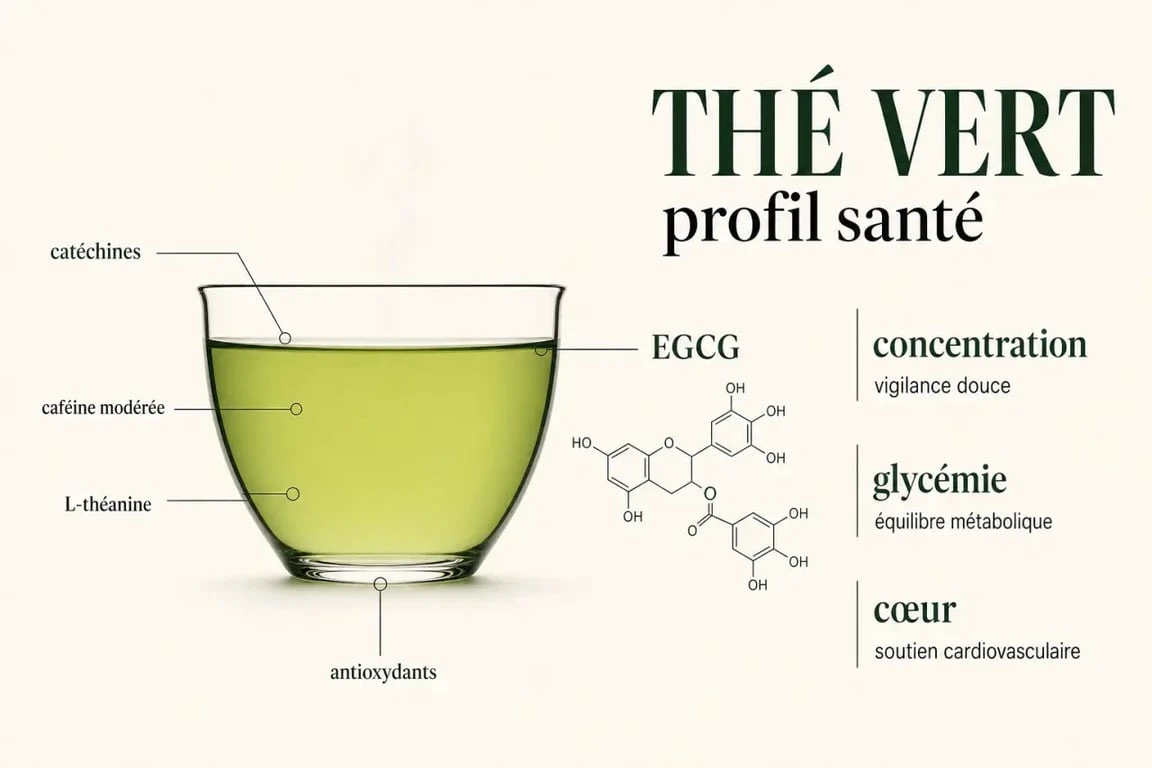 Thé vert bienfaits : composés actifs et effets sur la santé