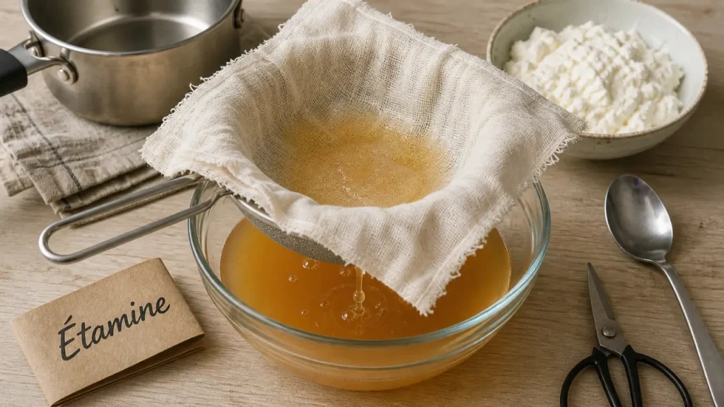 Étamine cuisine : le tissu fin pour filtrer sauces, gelées et caillé