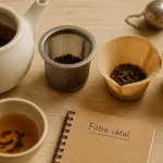 Filtres thé inox, papier et coton pour comparer l’infusion du thé