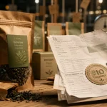 Grossiste thé bio : sachets vrac et certification sur documents B2B