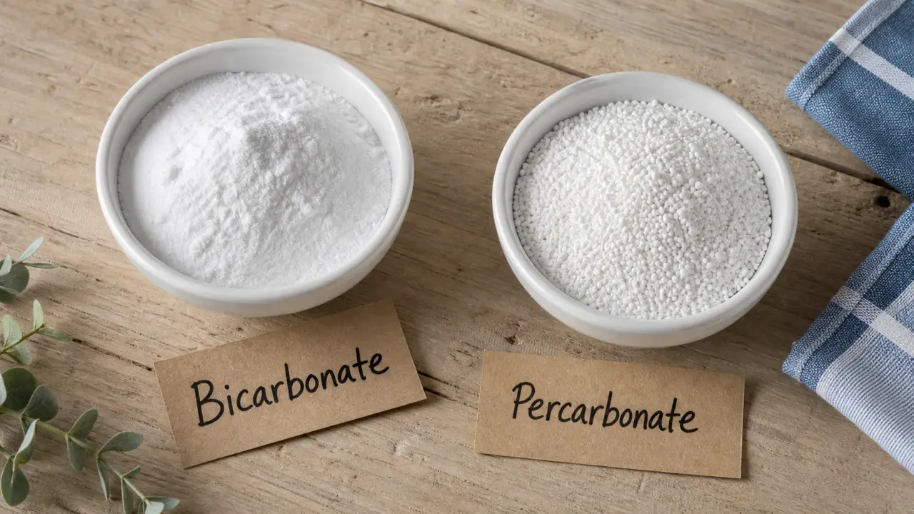 Percarbonate de soude et bicarbonate de soude pour le linge, poudre en bols