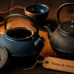 Théière en fonte et bouilloire tetsubin, textures de fonte et infusion