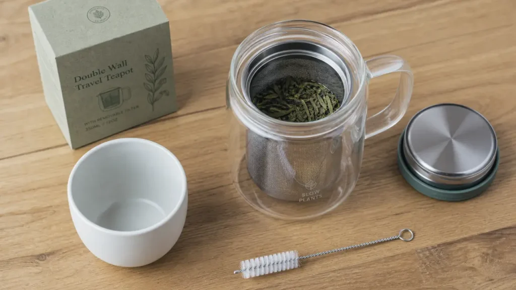 Théière nomade 400 ml, double paroi et filtre amovible : les critères qui changent tout