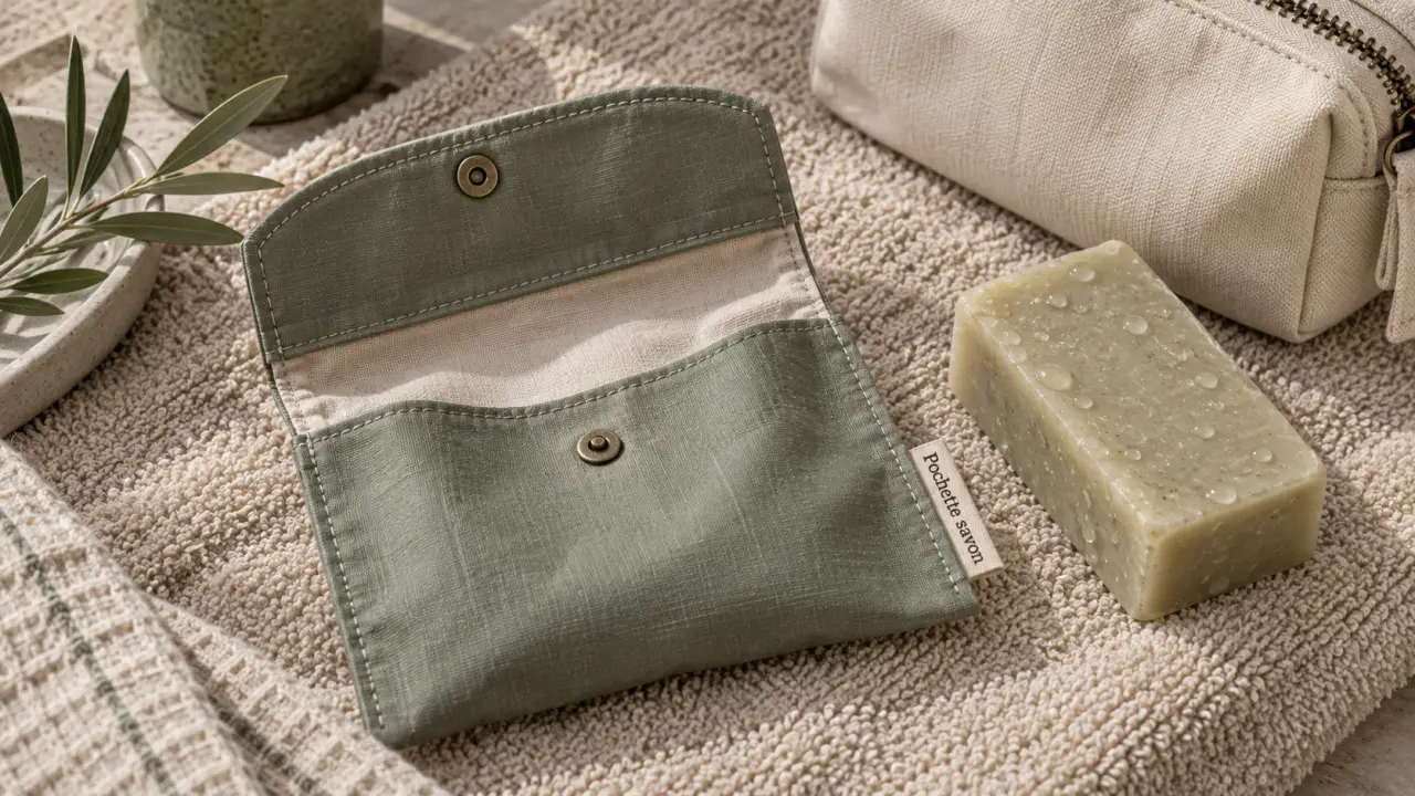 Pochette savon solide étanche pour éviter le sac de douche qui fuit