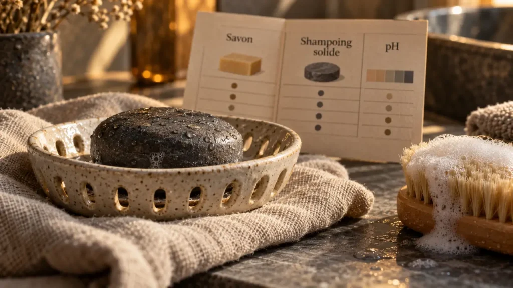 Savon solide cheveux : le pH compte plus que la forme du galet