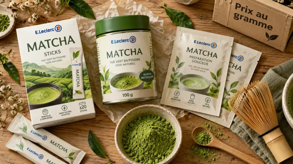 Thé matcha E.Leclerc : trois formats et un choix adapté à votre usage