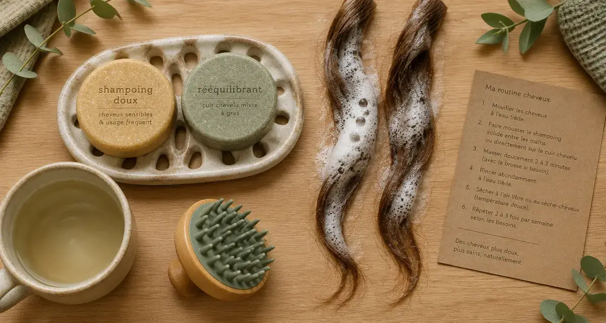 Photo umai shampoing solide : douceur et rééquilibrant sur table
